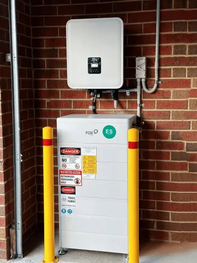 Fox ESS battery system installed in garage